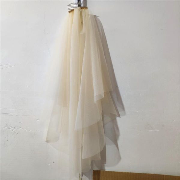 bridal veils 2 layer 70cm/90cm cut edge wedding veil simple champagne fingertip length metal comb, Black
bridal veils 2 layer 70cm/90cm cut edge wedding veil simple champagne fingertip length metal comb, Black