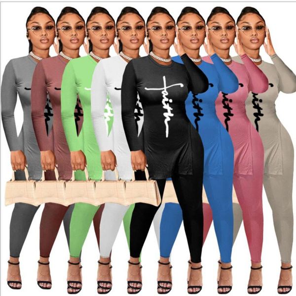 women's two piece pants 2021 autumn solid slim women set casual round neck long sleeve hem slit high waist suit plus size, White
women's two piece pants 2021 autumn solid slim women set casual round neck long sleeve hem slit high waist suit plus size, White