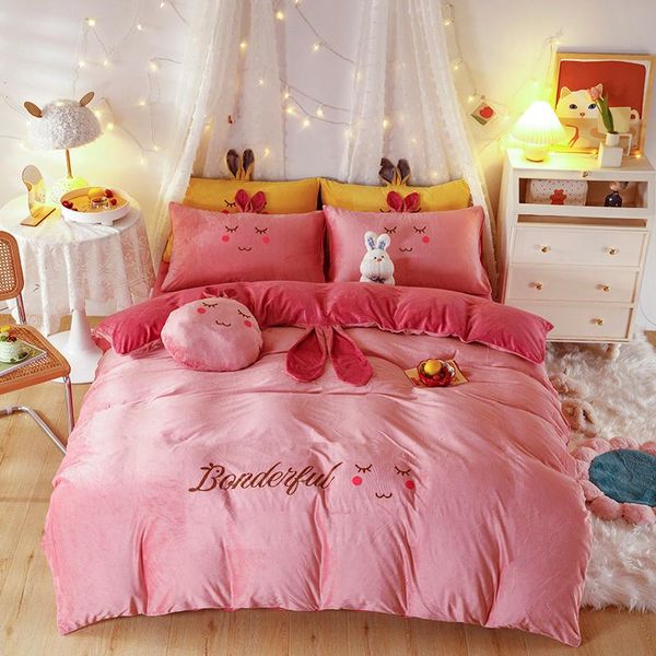 bedding sets bean paste cute cartoon bunnies ears soft plush fleece set thick duvet cover bed linen fitted sheet pillowcases
bedding sets bean paste cute cartoon bunnies ears soft plush fleece set thick duvet cover bed linen fitted sheet pillowcases