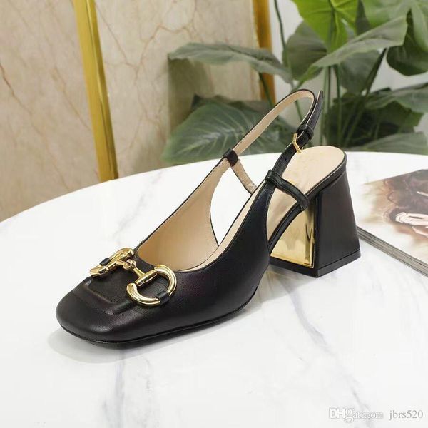 2021 summer beach designer casual sandals fashion 100% leather belt buckle thick heel heels baotou lady metal cowhide letter work women shoe, Black
2021 summer beach designer casual sandals fashion 100% leather belt buckle thick heel heels baotou lady metal cowhide letter work women shoe, Black