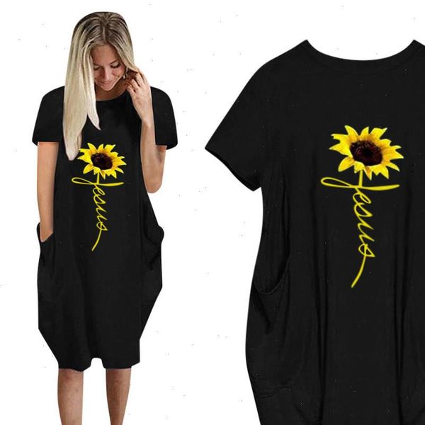 h30 sunflower print women dress plus size dresses for ladies oversized short sleeve pocket mini casual loose summer, Black;gray
h30 sunflower print women dress plus size dresses for ladies oversized short sleeve pocket mini casual loose summer, Black;gray