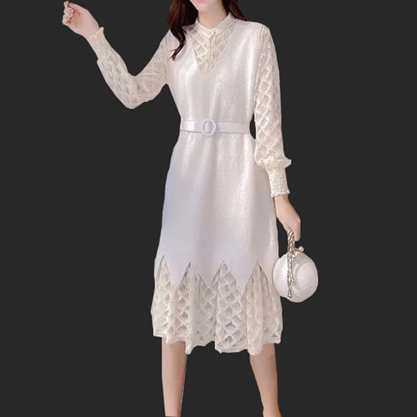 casual dresses 2021 for women fake two-piece lace dress patchwork the silky little vest is fashionable and sweet vestido, Black;gray
casual dresses 2021 for women fake two-piece lace dress patchwork the silky little vest is fashionable and sweet vestido, Black;gray