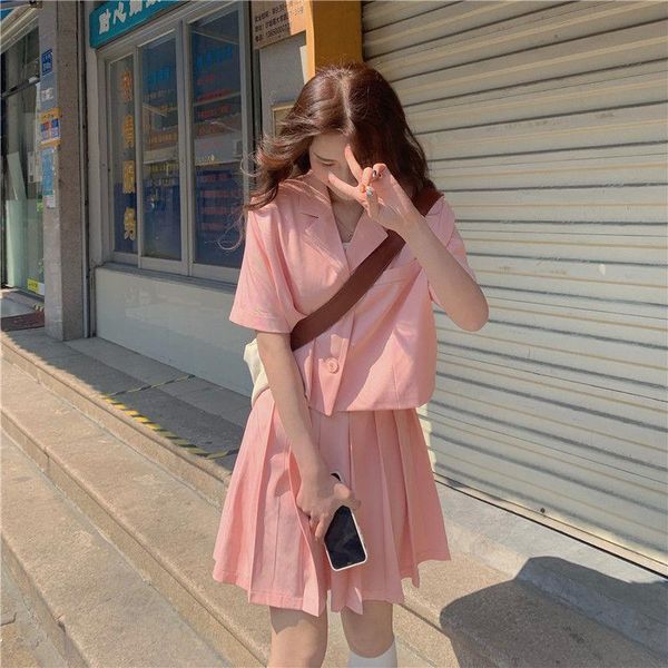 women's tracksuits fashion suit female student summer short sleeve + pleated skirt two-piece, Gray
women's tracksuits fashion suit female student summer short sleeve + pleated skirt two-piece, Gray