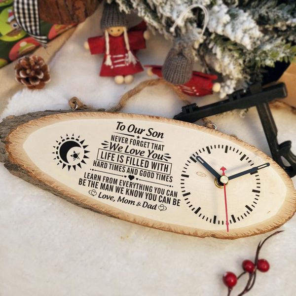 mom and dad to my son rectangular printed content of the clock as a christmas gift wall modern design clocks
mom and dad to my son rectangular printed content of the clock as a christmas gift wall modern design clocks
