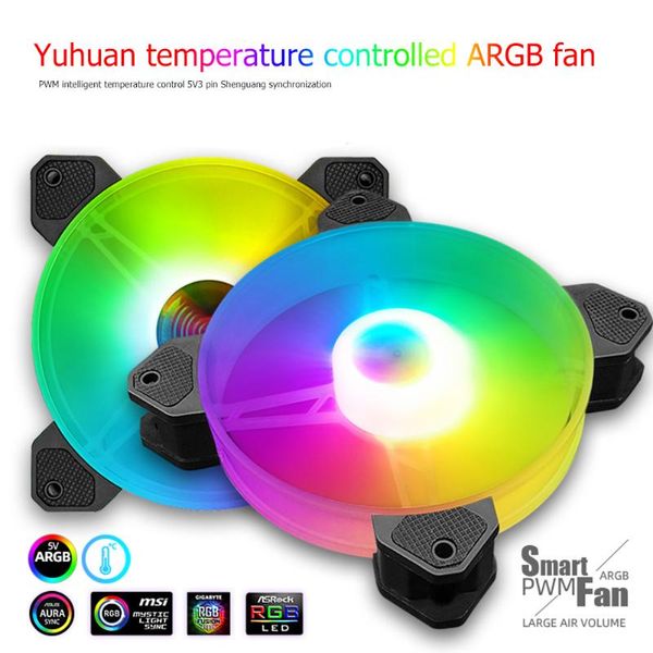 

12cm 12v 4pin pc case cooler fan for computer chassis cpu 5v 3pin argb lighting pwm radiator cooling heatsink fans & coolings