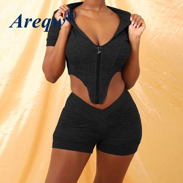 summer women's irregular short-sleeved cardigan hooded casual shorts suit tracksuits, Gray
summer women's irregular short-sleeved cardigan hooded casual shorts suit tracksuits, Gray