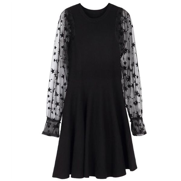 casual dresses runway women star patchwork dress slim high waist mesh knitted vestidos female spring o neck long sleeve office ladies, Black;gray
casual dresses runway women star patchwork dress slim high waist mesh knitted vestidos female spring o neck long sleeve office ladies, Black;gray