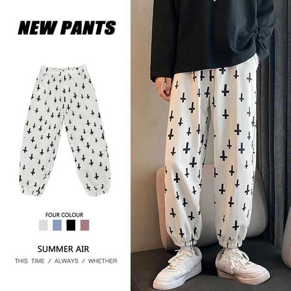 men's pants inschao brand corset casual personality trend printed drawstring sports autumn loose 9-point, Black
men's pants inschao brand corset casual personality trend printed drawstring sports autumn loose 9-point, Black