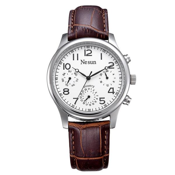 wristwatches nesun men's watches quartz watch men multifunctional genuine leather reloj hombre clock n8481-2, Slivery;brown
wristwatches nesun men's watches quartz watch men multifunctional genuine leather reloj hombre clock n8481-2, Slivery;brown