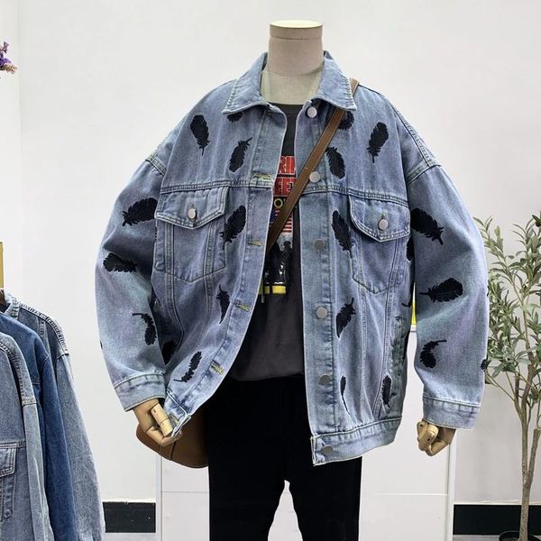 women's jackets heavy work feather embroidery denim jacket women spring autumn casual vintage blue jeans vetement femme loose streetwea, Black;brown
women's jackets heavy work feather embroidery denim jacket women spring autumn casual vintage blue jeans vetement femme loose streetwea, Black;brown
