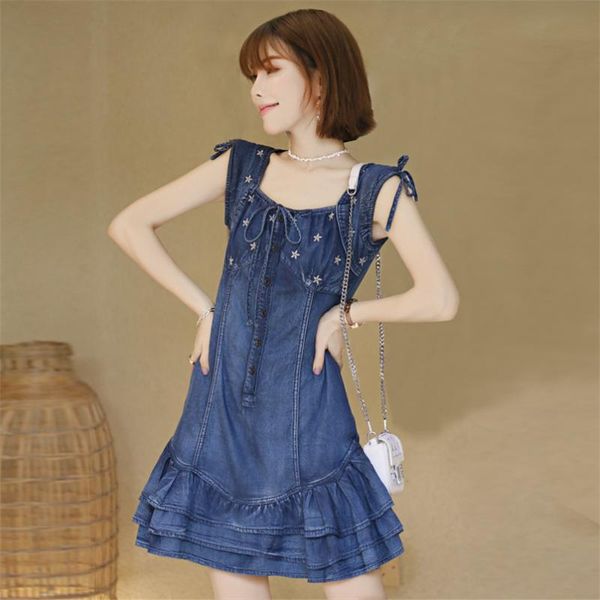 vintage denim embroidery dress 2021 summer women dresses ruffles hem ball gown vestido s8150 vestidos femininos casual, Black;gray
vintage denim embroidery dress 2021 summer women dresses ruffles hem ball gown vestido s8150 vestidos femininos casual, Black;gray