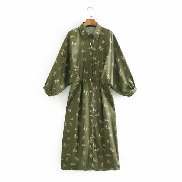 spring casual floral puff sleeve turn down collar shirt dress women fashion mid calf elegant party street nx2119 210525, Black;gray
spring casual floral puff sleeve turn down collar shirt dress women fashion mid calf elegant party street nx2119 210525, Black;gray