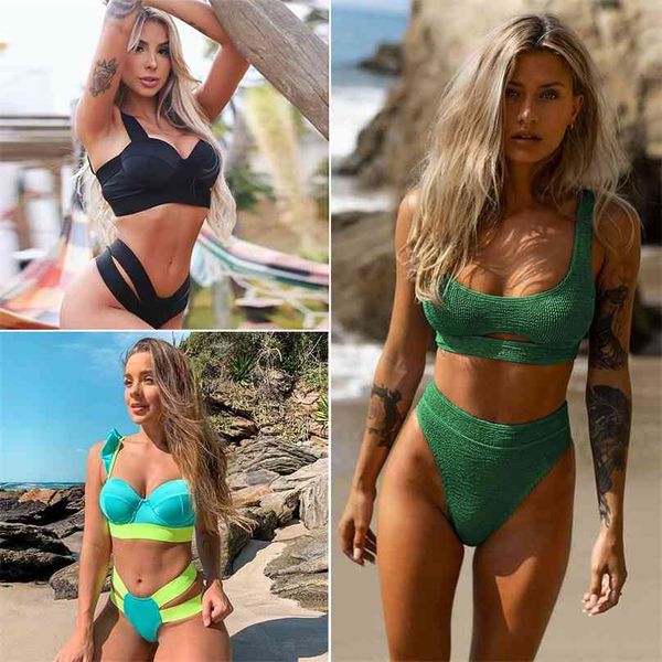high waist bikini women swimsuit arrival swimwear hollow out print striped bathing suit beachwear biquini female 210611, White;black
high waist bikini women swimsuit arrival swimwear hollow out print striped bathing suit beachwear biquini female 210611, White;black