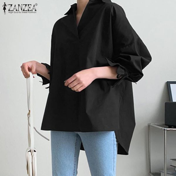 women's blouses & shirts stylish puff sleeve women asymmetrical zanzea 2021 casual solid baggy blusas female lapel tunic oversize chemi, White
women's blouses & shirts stylish puff sleeve women asymmetrical zanzea 2021 casual solid baggy blusas female lapel tunic oversize chemi, White