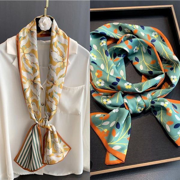 scarves 2021 floral print silk skinny scarf women fashion hair bands headband neck tie foulard female wrist bag wrap neckerchief bandana, Blue;gray
scarves 2021 floral print silk skinny scarf women fashion hair bands headband neck tie foulard female wrist bag wrap neckerchief bandana, Blue;gray