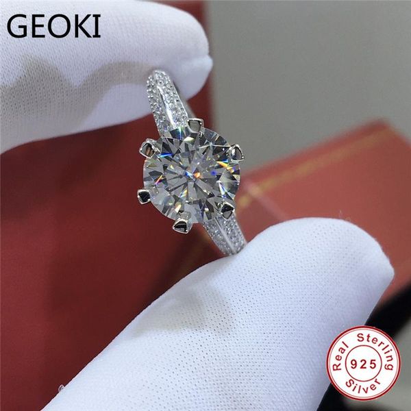 cluster rings geoki 925 sterling silver passed diamond test 1-2 ct perfect cut d color vvs1 moissanite stone ring women luxury wedding jewel, Golden;silver
cluster rings geoki 925 sterling silver passed diamond test 1-2 ct perfect cut d color vvs1 moissanite stone ring women luxury wedding jewel, Golden;silver