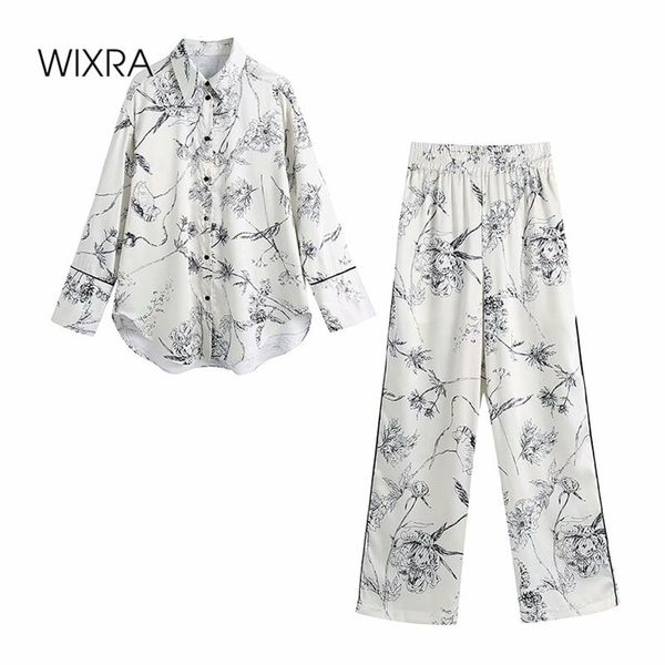 wixra womens blouse suits loose wear suit spring print turn down shirts +elastic waist wide leg pants 2 piece sets 210419, White
wixra womens blouse suits loose wear suit spring print turn down shirts +elastic waist wide leg pants 2 piece sets 210419, White