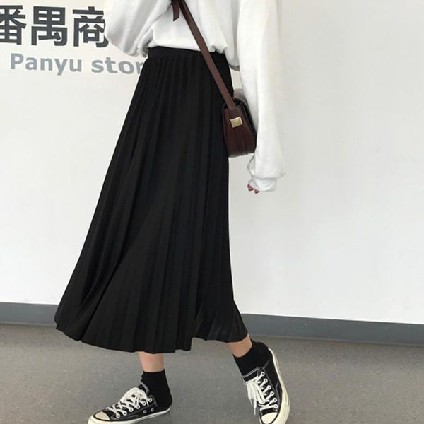 women 2021 winter draped rib pleated skirt elastic high waist long female autumn ladies quality midi saia skirts, Black
women 2021 winter draped rib pleated skirt elastic high waist long female autumn ladies quality midi saia skirts, Black