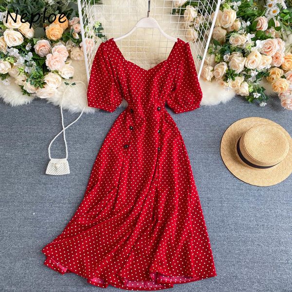 neploe fench style retro women dress summer new polka dot v-neck backless bowknot puff sleeve slim waist dresses 82040 210423, Black;gray
neploe fench style retro women dress summer new polka dot v-neck backless bowknot puff sleeve slim waist dresses 82040 210423, Black;gray