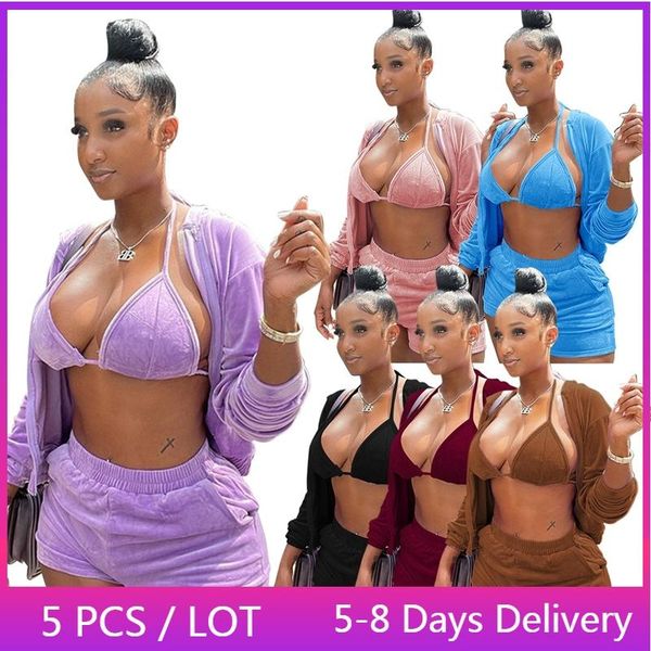 women's tracksuits wholesale items streetwear women 3 piece set long sleeve coat crop and shorts fall clothes for matching sets, Gray
women's tracksuits wholesale items streetwear women 3 piece set long sleeve coat crop and shorts fall clothes for matching sets, Gray