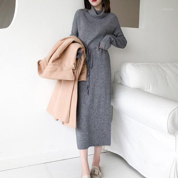 casual dresses women turtleleneck long sweater dress winter autumn korean knitted maxi warm lace up vestiods femme pullover, Black;gray
casual dresses women turtleleneck long sweater dress winter autumn korean knitted maxi warm lace up vestiods femme pullover, Black;gray