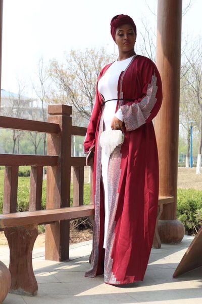 casual dresses 2021 middle east dubai solid color diamond studded robe dress fashion muslim long sleeved female, Black;gray
casual dresses 2021 middle east dubai solid color diamond studded robe dress fashion muslim long sleeved female, Black;gray