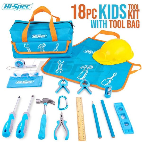 professional hand tool sets hi-spec 18pc kids set real home repair samll size learning diy kit woodworking tools in storage bag
professional hand tool sets hi-spec 18pc kids set real home repair samll size learning diy kit woodworking tools in storage bag