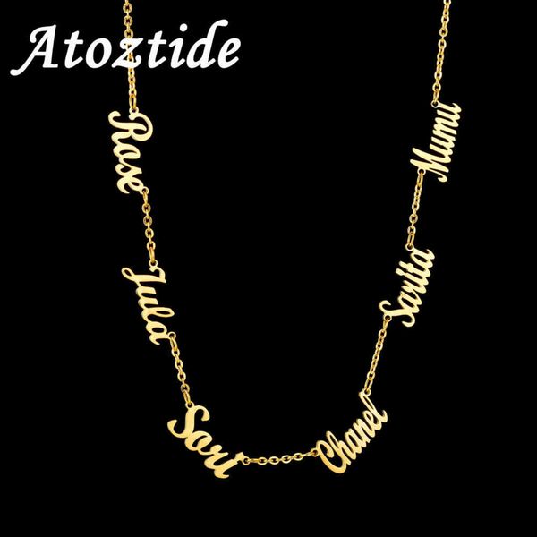 atoztide custom multiple personalized name necklaces jewelry chain pendant name gold necklace for women stainless steel gifts h1125, Silver
atoztide custom multiple personalized name necklaces jewelry chain pendant name gold necklace for women stainless steel gifts h1125, Silver