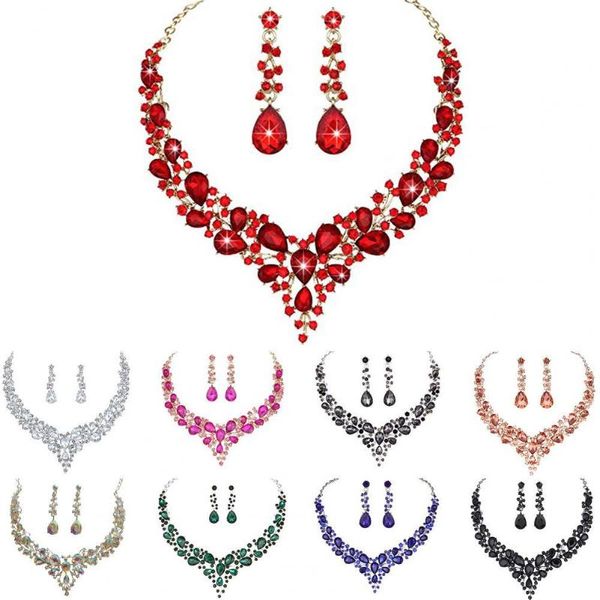 earrings & necklace drop alloy wedding jewelry set hollow out lightweight shiny rhinestone earring for banquet, Silver
earrings & necklace drop alloy wedding jewelry set hollow out lightweight shiny rhinestone earring for banquet, Silver