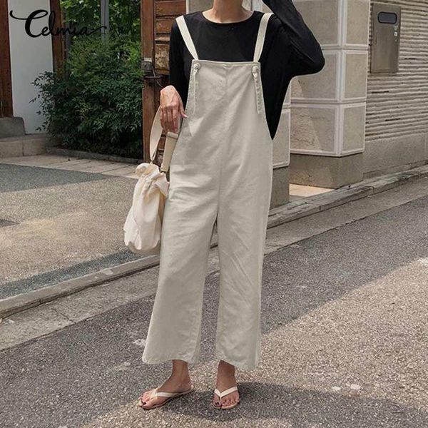 women's jumpsuits & rompers celmia 2021 summer women vintage sleeveless backless harem pants spaghetti straps casual loose solid playsu, Black;white
women's jumpsuits & rompers celmia 2021 summer women vintage sleeveless backless harem pants spaghetti straps casual loose solid playsu, Black;white