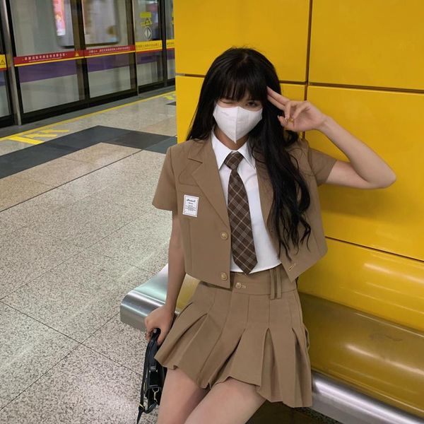 clothing sets college style jk suit female summer shirt pleated skirt 4pcs set japanese school uniform 2021 women short sleeve jacket fashio, White
clothing sets college style jk suit female summer shirt pleated skirt 4pcs set japanese school uniform 2021 women short sleeve jacket fashio, White