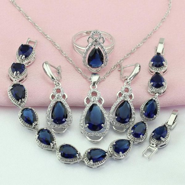 earrings & necklace wpaitkys navy blue cubic zirconia silver color bridal jewelry sets for women drop bracelet ring gift box
earrings & necklace wpaitkys navy blue cubic zirconia silver color bridal jewelry sets for women drop bracelet ring gift box