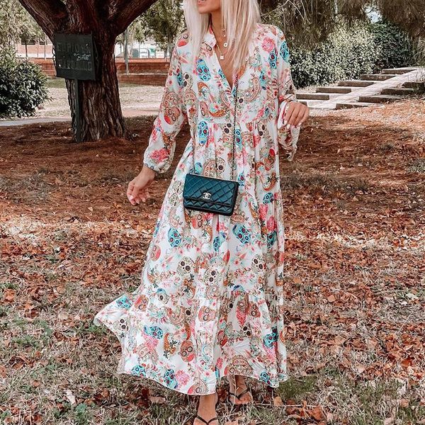 casual dresses autumn women elegant v-neck maxi dress vintage floral printed party lady loose long sleeve vacation beach, Black;gray
casual dresses autumn women elegant v-neck maxi dress vintage floral printed party lady loose long sleeve vacation beach, Black;gray