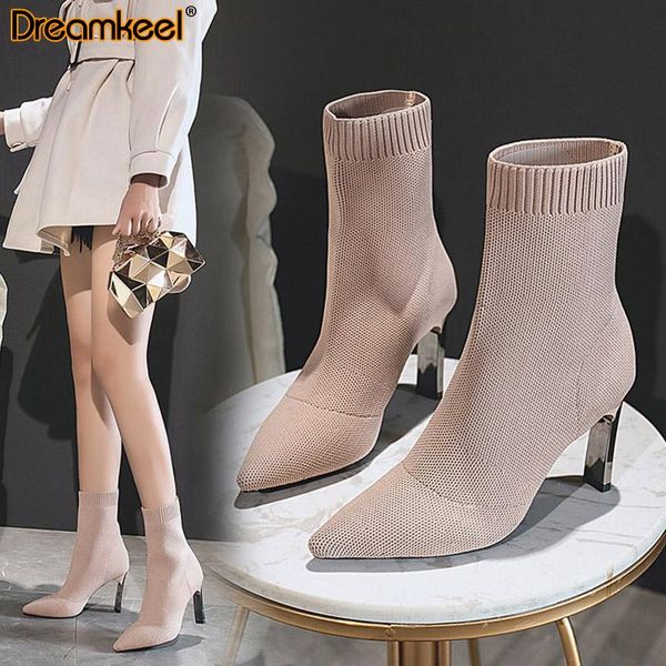 boots women stretch fabric elastic stilettos heel pointed toe ankle shoes metal blade heels socks woman y, Black
boots women stretch fabric elastic stilettos heel pointed toe ankle shoes metal blade heels socks woman y, Black