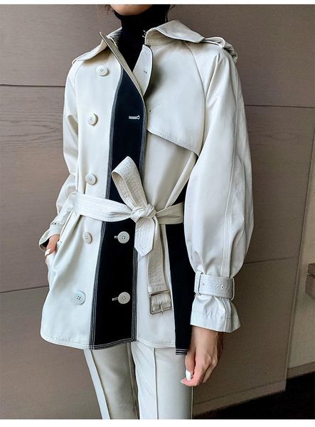 women's trench coats 2021 ladies patchwork elegant women oversized basic coat turn-down collar motor biker jacket w072, Tan;black
women's trench coats 2021 ladies patchwork elegant women oversized basic coat turn-down collar motor biker jacket w072, Tan;black