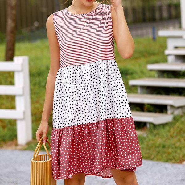 casual dresses zoki women dress print dot slim o neck sleeveless striped female clothes street plus size fashion summer 2021, Black;gray
casual dresses zoki women dress print dot slim o neck sleeveless striped female clothes street plus size fashion summer 2021, Black;gray
