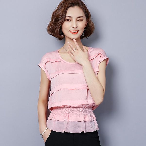 women's blouses & shirts biboyamall summer chiffon blouse women plus size short sleeve vintage o-neck korean office 2021, White
women's blouses & shirts biboyamall summer chiffon blouse women plus size short sleeve vintage o-neck korean office 2021, White