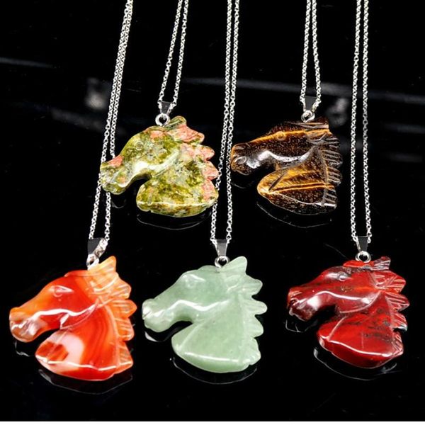pendant necklaces natural crystal carved horse head necklace men and women jewelry diy sweater chain accessories, Silver
pendant necklaces natural crystal carved horse head necklace men and women jewelry diy sweater chain accessories, Silver