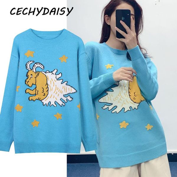 woman sweaters blue embroidery animal sheep harajuku o-neck loose casual kawaii clothes long sleeve knitted pullover jumper women's, White;black
woman sweaters blue embroidery animal sheep harajuku o-neck loose casual kawaii clothes long sleeve knitted pullover jumper women's, White;black