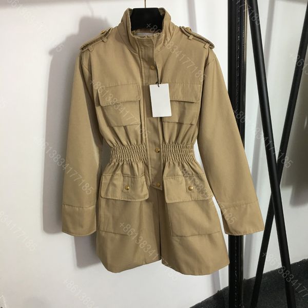 classic design women coat dresses logo high-end brand elastic waist stand-up collar long-sleeved dress windbreaker jacket womens designer cl, Tan;black
classic design women coat dresses logo high-end brand elastic waist stand-up collar long-sleeved dress windbreaker jacket womens designer cl, Tan;black
