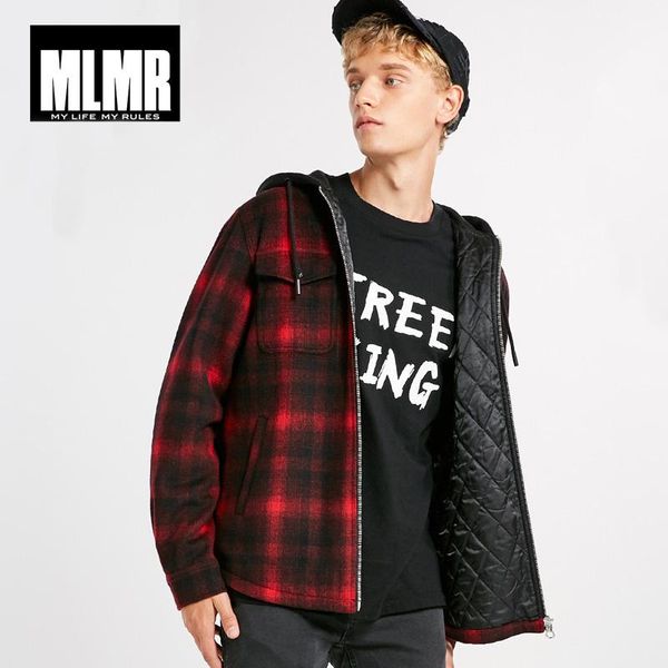 men's wool & blends mens short hooded plaids loose cotton coat |218327524, Black
men's wool & blends mens short hooded plaids loose cotton coat |218327524, Black