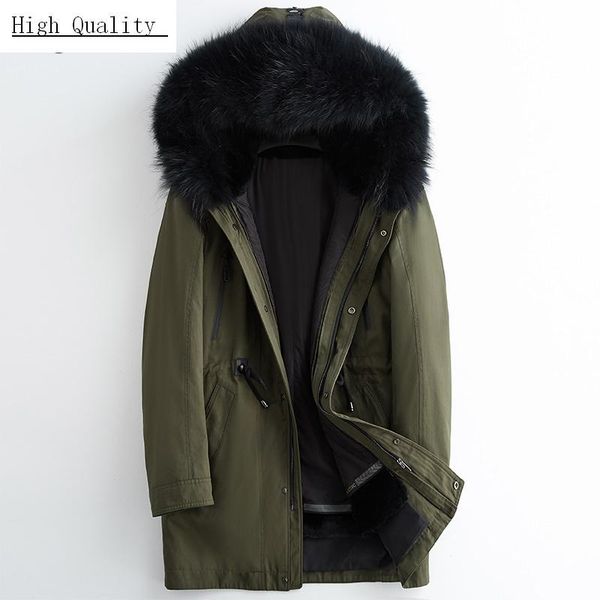 men's leather & faux winter coat men real raccoon fur hooded liner parkas 2021 korean warm long jacket man coats hiver 19001381, Black
men's leather & faux winter coat men real raccoon fur hooded liner parkas 2021 korean warm long jacket man coats hiver 19001381, Black