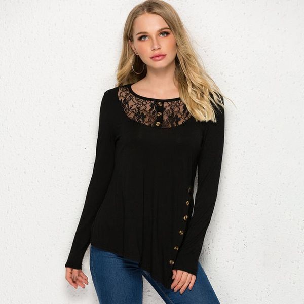 women's t-shirt fashion tshirts women t shirt long sleeve tee ladies casual o-neck patchwork vintage clothing lace female t-shirts, White
women's t-shirt fashion tshirts women t shirt long sleeve tee ladies casual o-neck patchwork vintage clothing lace female t-shirts, White