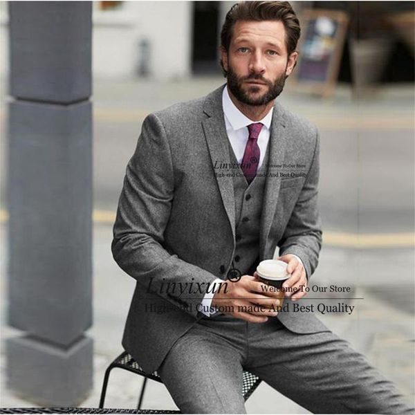 men's suits & blazers winter grey wool tweed mens slim fit 3 piece wedding tuxedo for groom male formal business blazer masculino costu, White;black
men's suits & blazers winter grey wool tweed mens slim fit 3 piece wedding tuxedo for groom male formal business blazer masculino costu, White;black