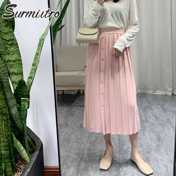 surmiitro spring summer midi pleated skirt women korean style pink single-breasted high waist aesthetic long skirt female 210712, Black
surmiitro spring summer midi pleated skirt women korean style pink single-breasted high waist aesthetic long skirt female 210712, Black