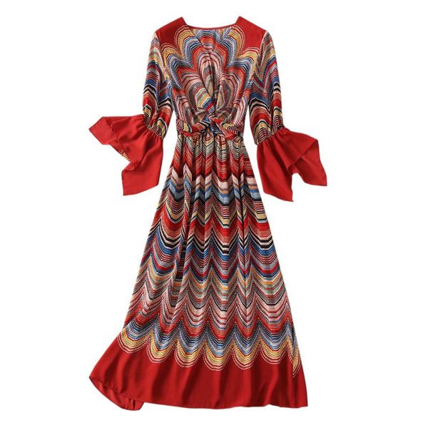 v-neck empire waist flared sleeve geometric patterns silk dress casual dresses, Black;gray
v-neck empire waist flared sleeve geometric patterns silk dress casual dresses, Black;gray