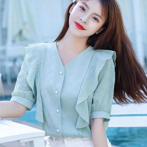 women's blouses & shirts korean chiffon women woman ruffles shirt ladies white plus size lady v-neck blouse blusas mujer de moda 2021
women's blouses & shirts korean chiffon women woman ruffles shirt ladies white plus size lady v-neck blouse blusas mujer de moda 2021