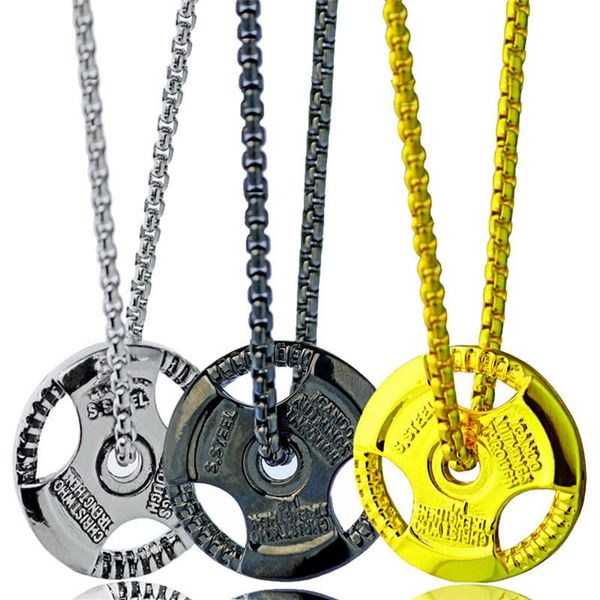 pendant necklaces gold silver color stainless steel hip hop barbell sheet pendants force fitness sport jewelry for men gym gift
pendant necklaces gold silver color stainless steel hip hop barbell sheet pendants force fitness sport jewelry for men gym gift