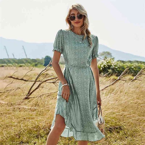 spring new ruffles print dress women casual o neck high waist lace up midi dress for women fashion summer beach dresses 210423, Black;gray
spring new ruffles print dress women casual o neck high waist lace up midi dress for women fashion summer beach dresses 210423, Black;gray