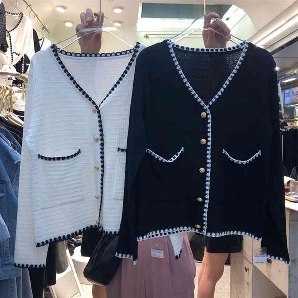 spring and autumn women's knitted cardigan korean long-sleeved short woven thin woman gd553 210506, White
spring and autumn women's knitted cardigan korean long-sleeved short woven thin woman gd553 210506, White